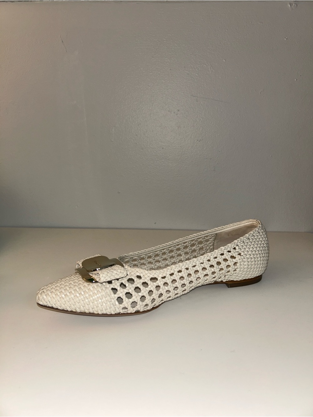 Salvatore Ferragamo Zea Woven Flats in Color Mascarpone - Picture 7 of 11